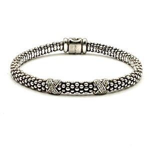 Lagos 2 Station Diamond X Caviar Bracelet
